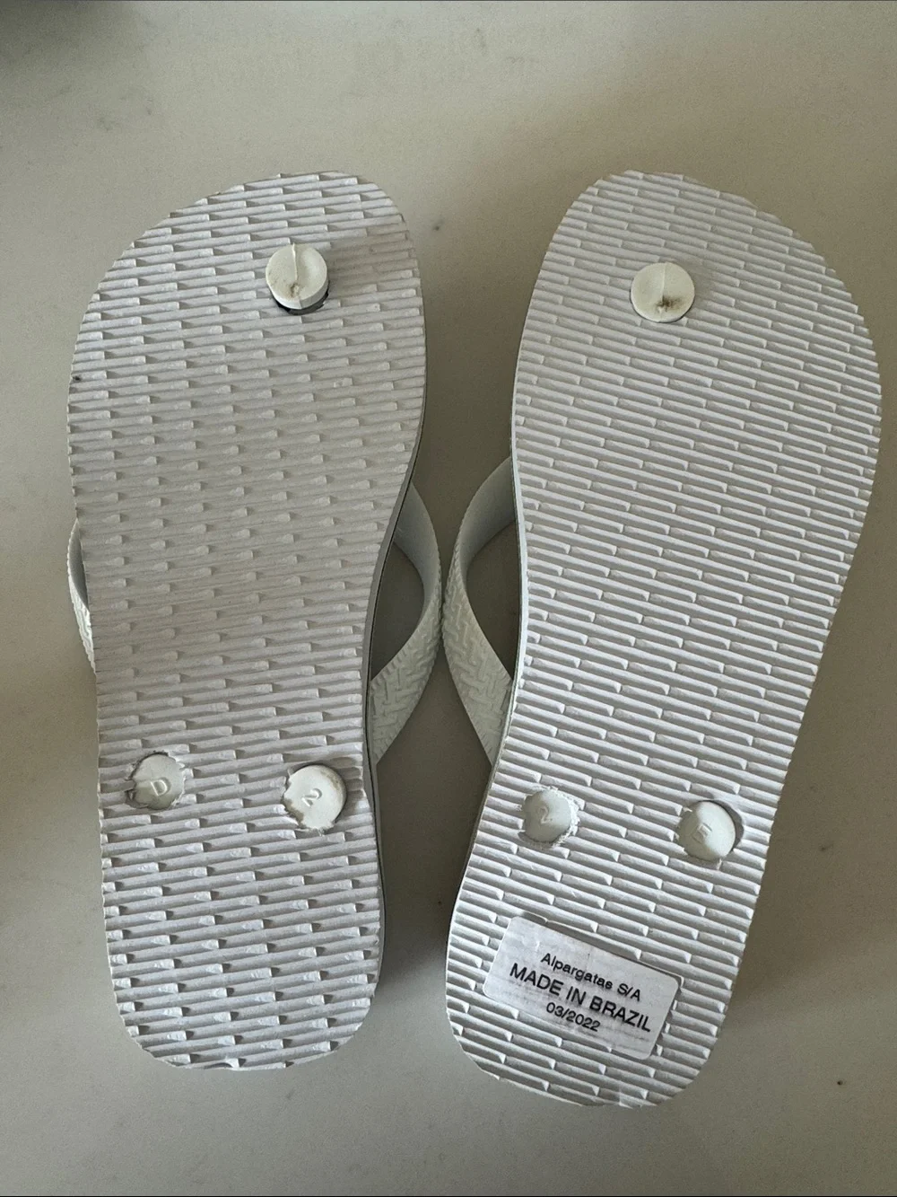 Havaianas Kids White Flip Flops with Brazil Flag and Superhero Charms